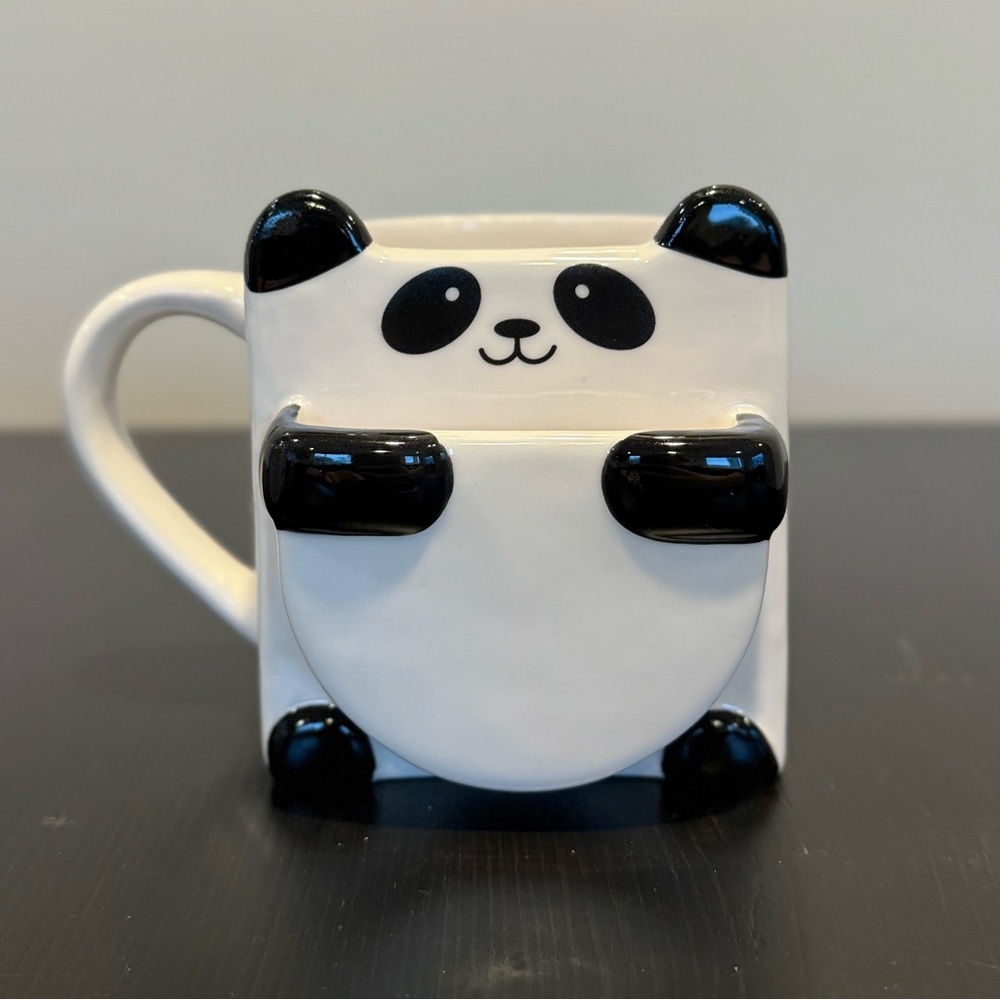 NWT Panda Ceramic Mug With Cookie Holder - Picture 3 of 7